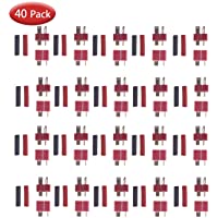 Los mejores  - 20 Pares de Conectores en T Conectores Decanos Estilo Macho y Hembra con 40 Piezas Tubo encogible para batería RC LiPo